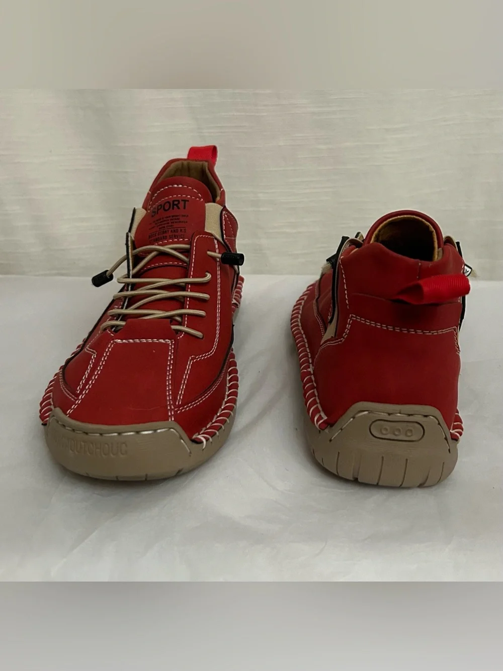 NWOT Retro Anti Slip‎ Workwear Women's Casual Red Leather Sport Sneakers